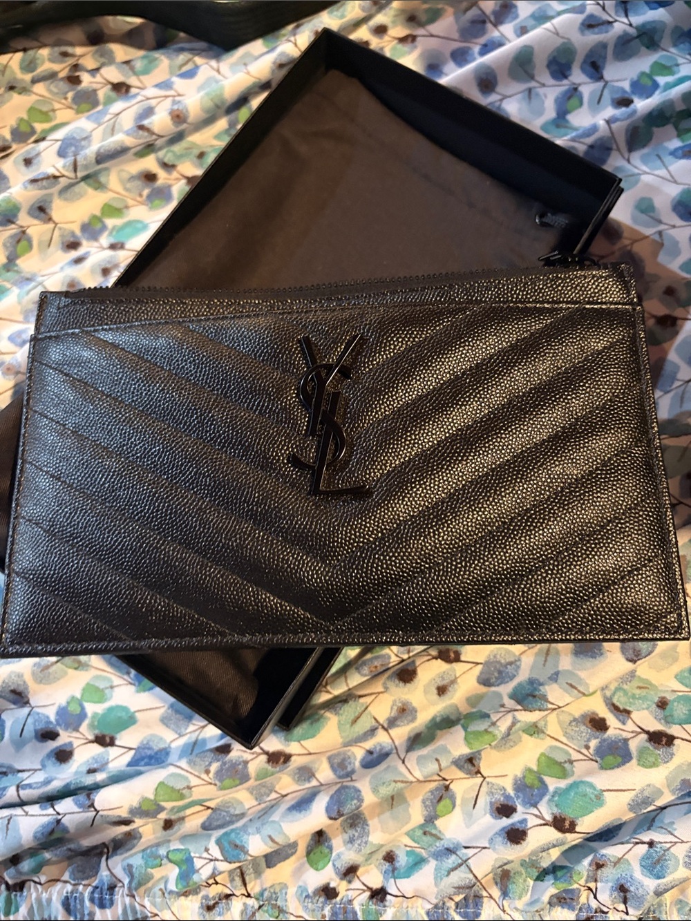 Yves Saint Laurent Black Quilted Leather Card Holder Wallet - Picture 4 of 4